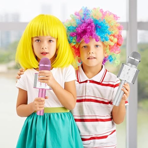Image of Toys for Girls, Kids Karaoke Microphone Toddler Microphone for Kids with Lights, for Girls, Birthday Party Boys Toy Age 3 4 5 6 7 8+(Light Pink)