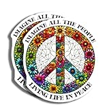Peace Sign Magnets - Colorful Peace Symbol - Flower Design Magnets - Inspiring...