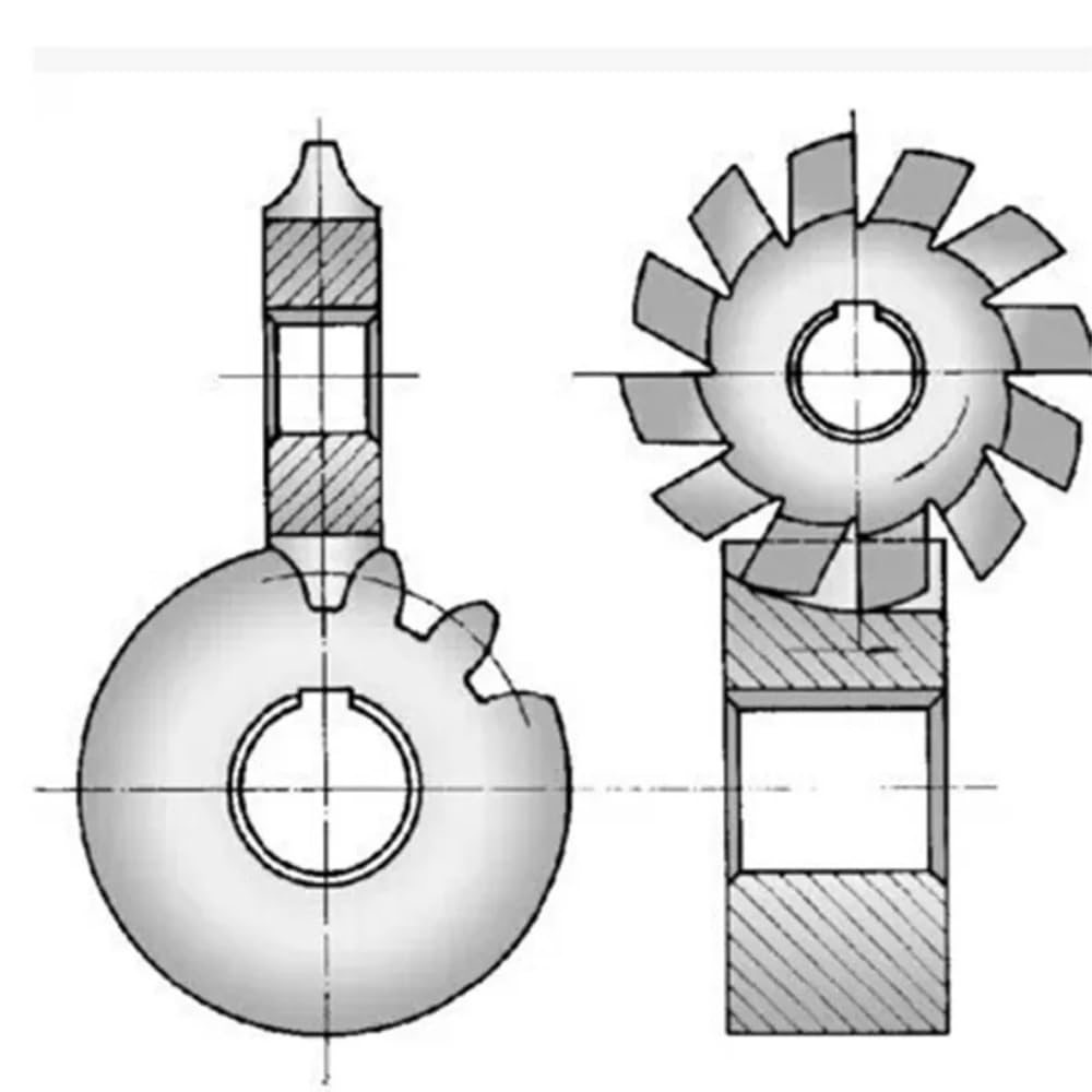 Modulus Degrees Disc Stirnradfräser M1-M10, PA20 Evolventen-HSS-Zahnradfräser for Holzschnitte, 1 Stück(M2*8)