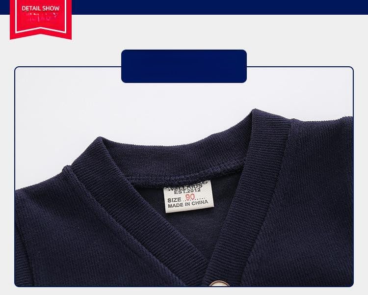 Irsutey Baby Boys Solid Color V-Neck Sleeveless Button Cotton Vest Top Casual Loose with Two Pockets3