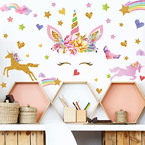 4 Hojas de Vinilos Unicornio para Pared Decorativos miniatura 5