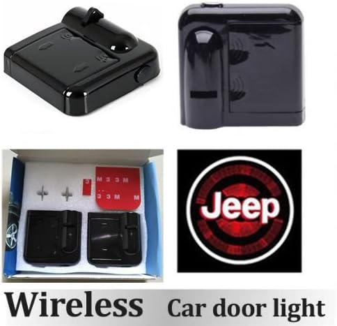 Jeep Wireless Car Door Light LED Projector Light Welcome Logo Shadow Ghost Light Laser Projector Magnet Sensor Highlight 2pcs