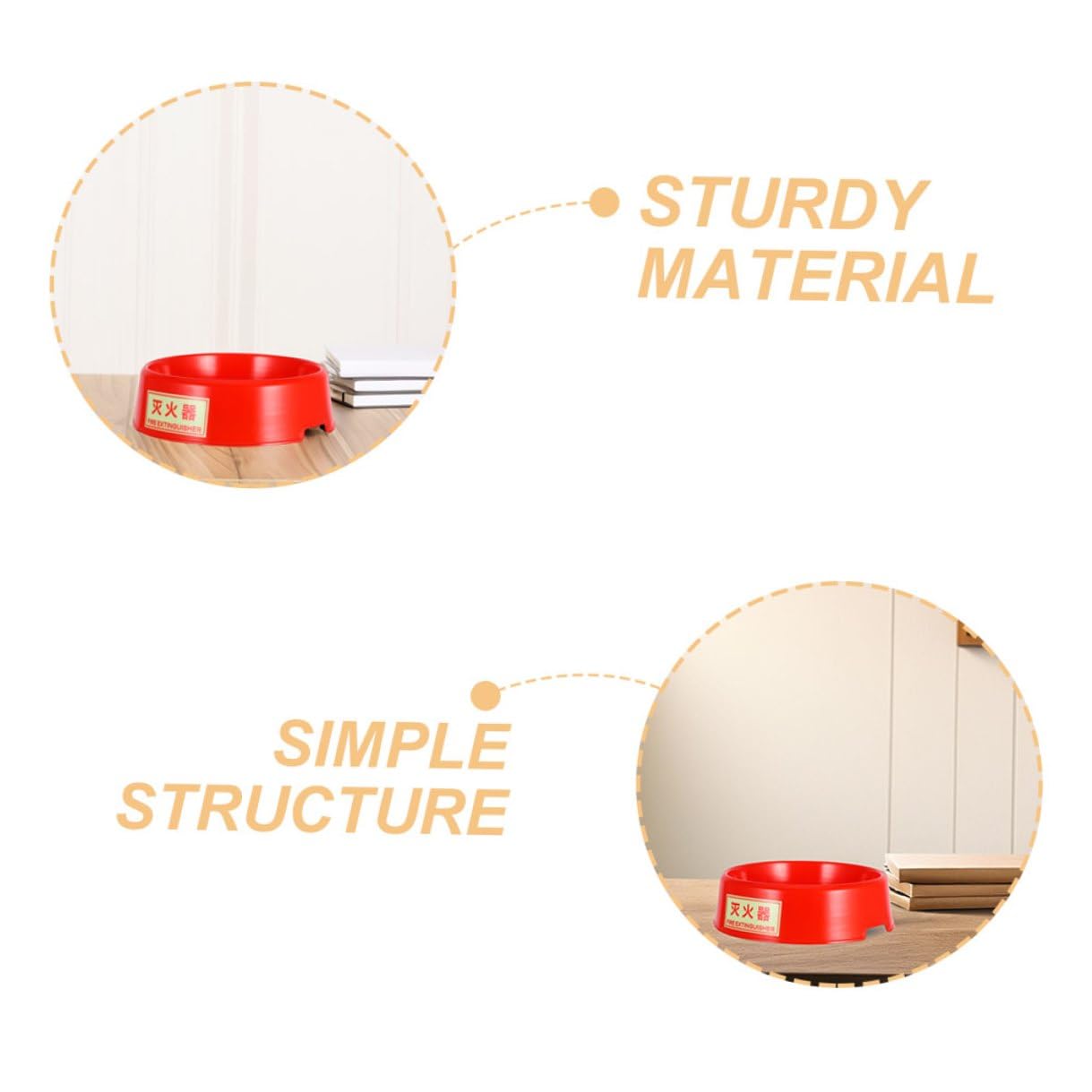 4 Piezas Soporte para Extintor de Incendios Rojo de Plástico Fluorescente, Base Compacta para Extintores de 5-8 Kg, Almacenamiento Seguro para Uso Doméstico E Industrial