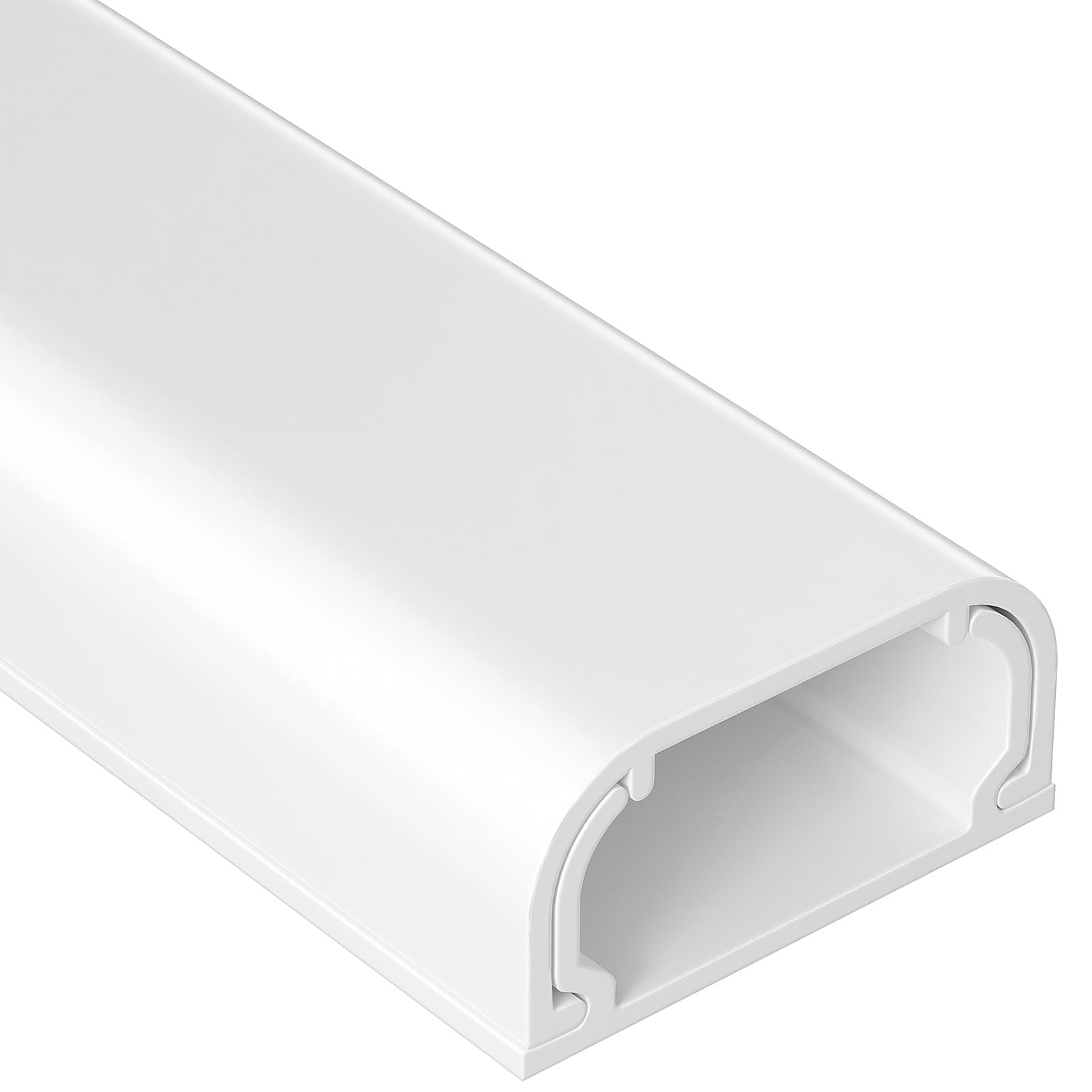 Yecaye Cable Trunking White for TV on Wall, 1.2M Paintable Trunking for Electric Cables, Medium Cable Management Kit, Wire Hiding for White Wall, 3 X L400mm W24mm H12mm