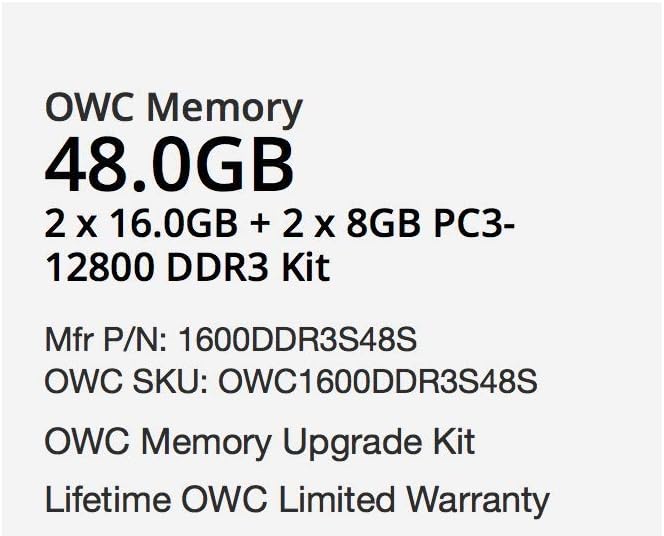 Promo Discount Up To 70% Off OWC 48GB (2 x 16GB + 2 x 8GB) PC12800 DDR3 1600MHz SO-DIMMs Memory Compatible with 2015 (Late) iMac 27 w/Retina 5K Models and Compatible PCs