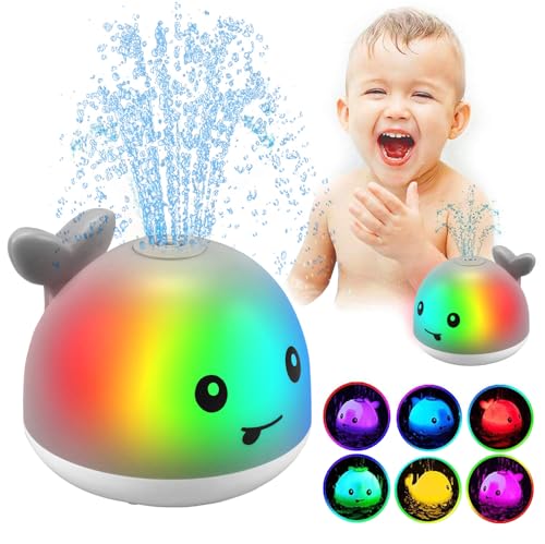 Image of ZHENDUO Baby Bath Toys, Light Up Bath Toys Spray Water Bath Toy, Sprinkler Bathtub Toys for Toddlers Kids Boys Girls, Pool Bathroom Toy for Baby,Christmas Baby Toys