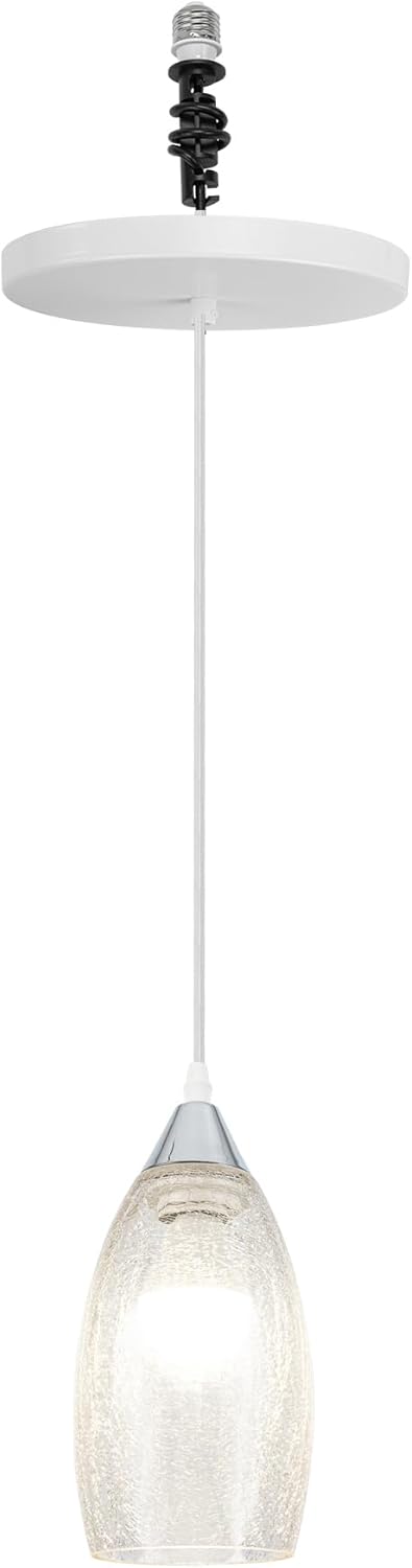 Kiven Instant Light Conversion Kit for 4/5/6inch Hole,Art Glass Farmhouse Lighting Recessed Can Light Conversion Kit to Pendant with E26 Screw-in Adapter for Kitchen Island Living Hallway DZ0524