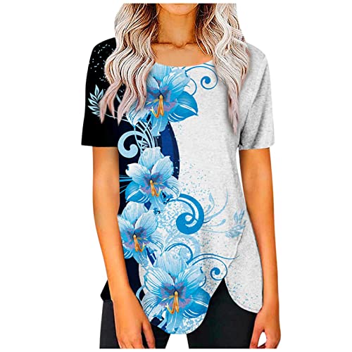 Alaroo Camisetas De Verano Para Mujer, Con Cuello En V, Manga Corta, A