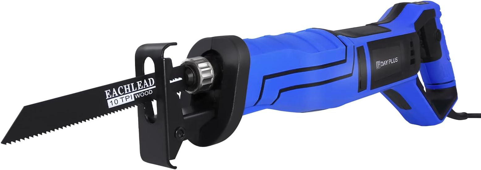 Powerful Tools 850W Reciprocating Saw Wood Metal Bone Pipe Cutting Recip 180° Rotary Hand Held Pruning Reciprocating Recip Sabre Saw Electric 240V Free 4 Blades Variable Speed