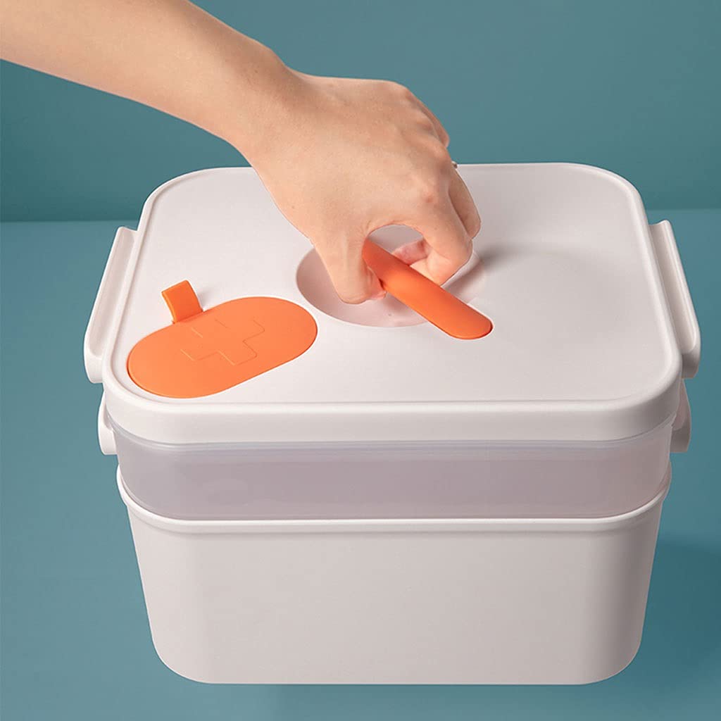 Botiquin Caja médica Caja de primeros auxilios con caja de contenedor de caja de píldoras Portátil Caja de almacenamiento de plástico Portátil Kit de primeros auxilios Caja de medicina 11.22 pulgadas