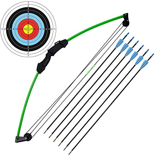 kaimei 35 Junior Compound Bow and Arrow Archery Set Outdoor Sports Game Hunting Toy Gift Bow Kit Set with 6 Arrows for Kids Children Teens Youth (Green) kaimei 35" Junior Compound Bow and Arrow Archery Set Outdoor Sports Game Hunting Toy Gift Bow Kit Set with 6 Arrows for Kids Children Teens Youth (Green)
