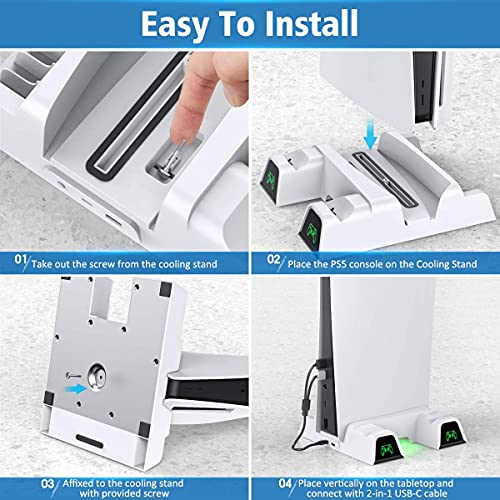 Image of Tobo PS5 Stand with Suction Cooling Fan and Dual Controller Charger Station, 12 Games Storage Compatible with Playstation 5 (PS-5-COOLINGG-FAN-1) TD-368GA-01