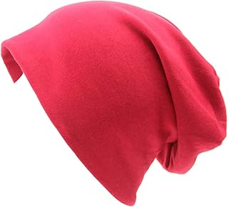 UTTPLL Unisex Baggy Cotton Beanies Lightweight Hip-Hop Soft Slouchy Stretch Beanie Hat Chemo Caps for Men Women Red One Size