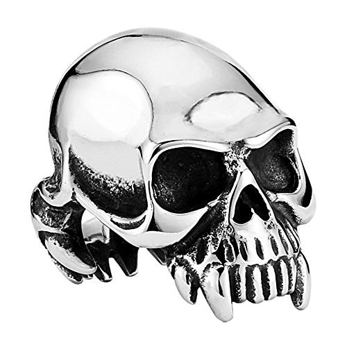 Image of Genuine Stainless Steel Ring Jewelry for Men Fashion Punk Biker Skull Rings