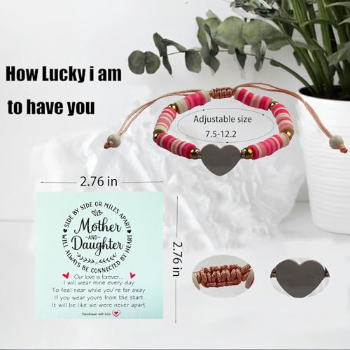 Image of KIDZVEFUN Mother Daughter Bracelets, Matching Bracelets for Mommy Daughter Son Friend Ship Christmas Day Presents Touch Permanent Gift Mother's Day