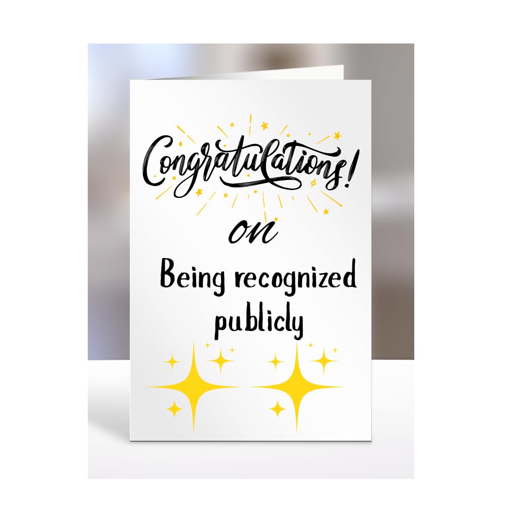 Congratulations on Being recognized publicly Card, Gifts for Men or Women, Presents for Christmas, Greetings Card, Him, Her, Female, Male, A5-113_67 — image 1