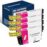 INK4WORK 4 Pack 200XL Magenta Remanufactured Ink Cartridge Replacement for Epson T200XL T200 XL...