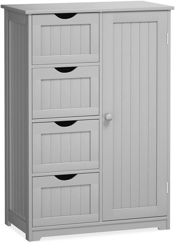 ZSEDP Wooden 4 Drawer Freestanding Bathroom Floor