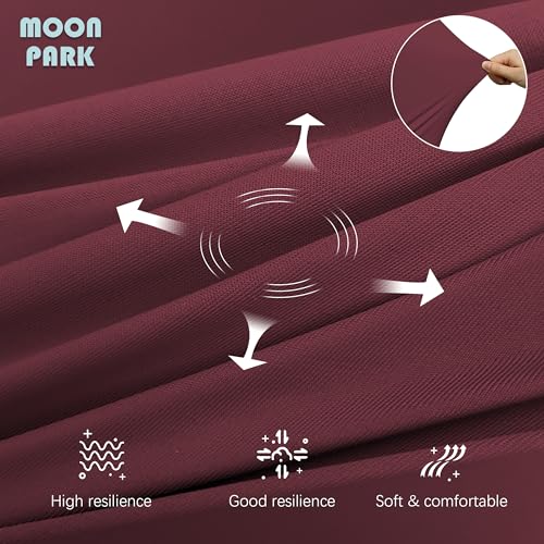 Image of MOON PARK Pregnancy Pillows for Sleeping - U Shaped Full Body Maternity Pillow with Removable Cover - Support for Back, Legs, Belly, Hips - 57 Inch - Burgundy - Cooling Cover