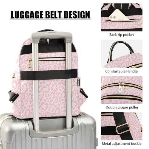 Image of ALAZA Pink Leopard Cheetah Print Small Backpack Purse for Women Travel Bag Fashion Daypack Back Pack Shoulder Bag
