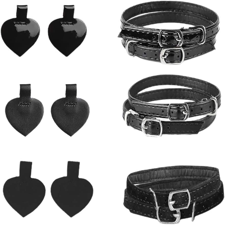 3 Sets Women Detachable Pu Leather Shoe Straps with Buckle High Heels Anti Slip Shoe Strings Ankle Shoelace Anti Slip Shoe Straps Anti- Loose Heels Ankle Straps Self- Adhesive Heel Cushion Inserts