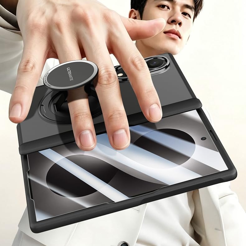 Custodia magnetica compatibile con Samsung Galaxy Z Fold 8 (nero, schermo HD)