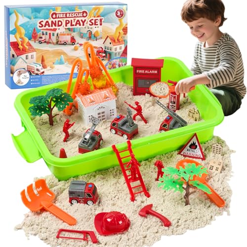 GHIAKQYT 50 Teile Kinetic Sand Set Junge, mit 1 KG Kinetic Sand Baustelle...