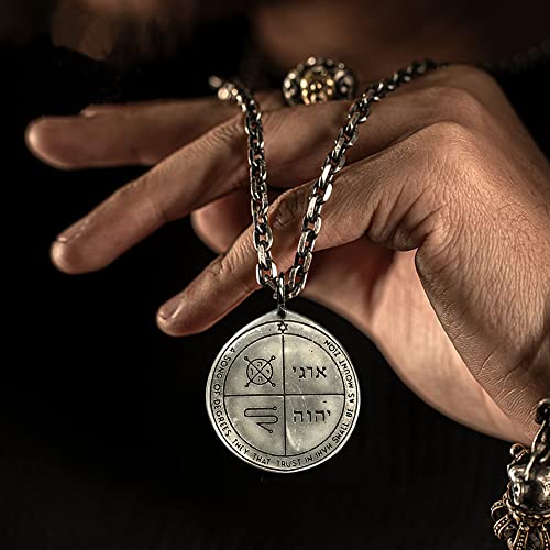 NIGHTCRUZ Key of Solomon Pendant Necklace, Third Pentacle of Jupiter Talisman, Evil Eye Protection Amulet3