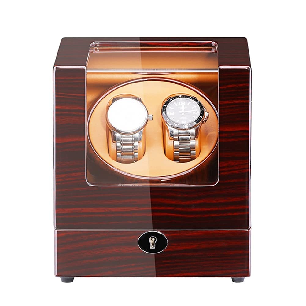 QUSYZD Watch Winder Automatic Watch Winder Box Case with Quiet Motor 5 Rotation Modes for Most Wrist Watches Battery Powered Or AC Adapter Watch Winder,D-A