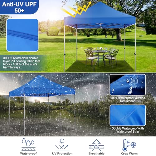 Image of COBIZI 10x15 Heavy Duty Pop Up Canopy Tent with 4 Sidewalls, Uranus
