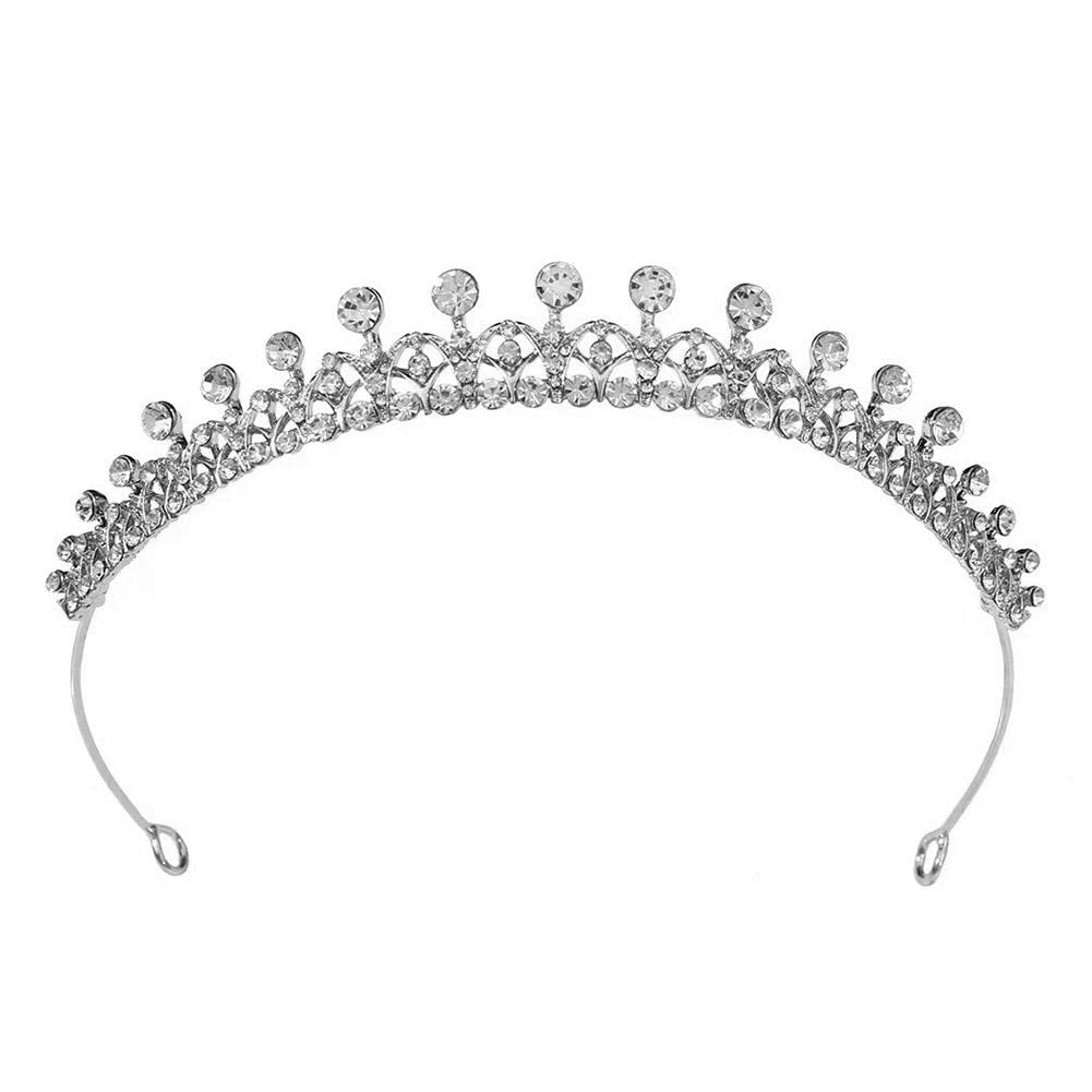 DHliIQQ Corona nupcial, tiara de boda, corona de diamantes de imitación con purpurina, tiara de perlas y cristal para novias, dama de honor, boda, diadema de diamantes de imitación de cristal para