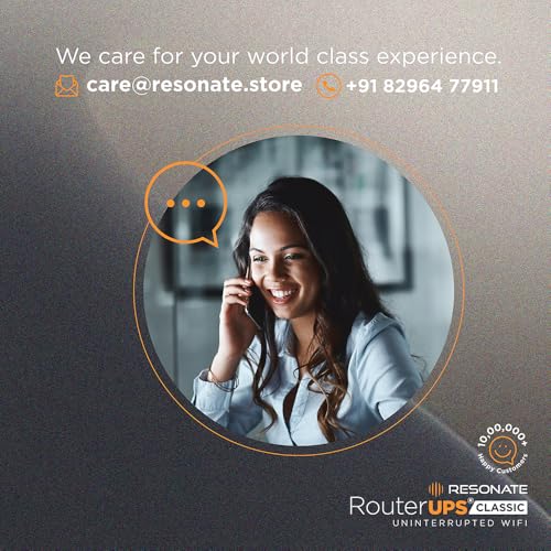 Image of RESONATE Routerups|Dual Band Original Mini UPS for 9V WiFi Routers & Devices (Up to 1A)|Seamless Backup Up to 6 Hours|2X2000Mah Battery, BIS Certified|Compatible with Modems, CCTV, Iot & FTTH Devices