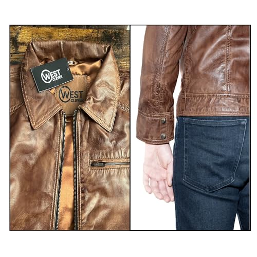 Image of 100% Genuine Soft Sheepskin Leather Jackets for Men, Motorcycle Jacket Mens Winter Jacket, Windproof Mens Coat