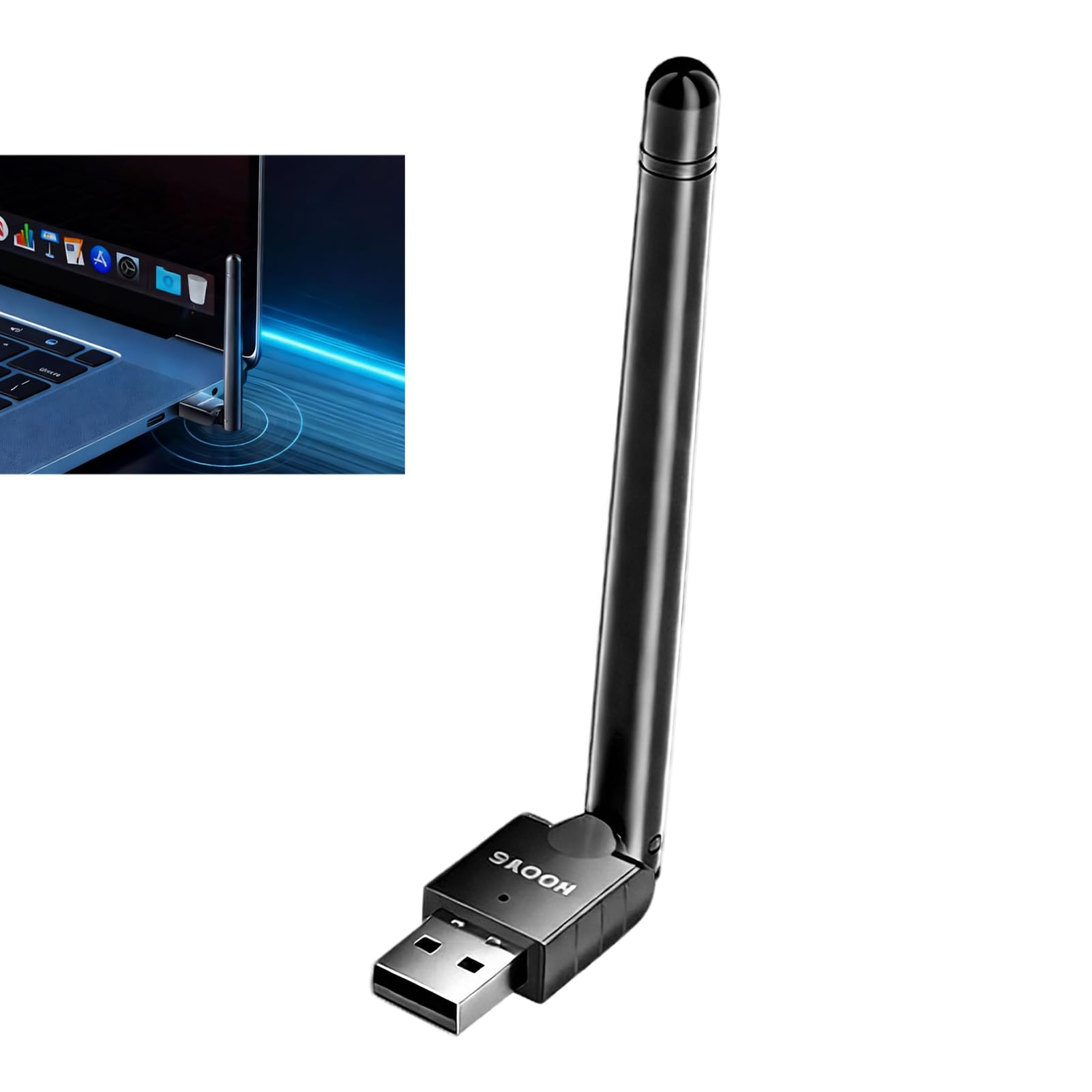 Adaptador Bluetooth 5.3 Antena, Bluetooth Largo Alcance USB Externa de Alta Ganancia, Conexión Estable, Compatible con Windows 11/10/8.1, Plug & Play para PC Laptop Auriculares Teclado Ratón Altavoz