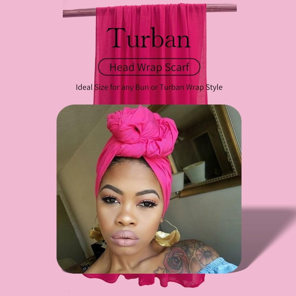 Head Wraps for Women Headwraps Long Hijabs Scarf Large Headscarf Tie Hair Wrap - Image 2