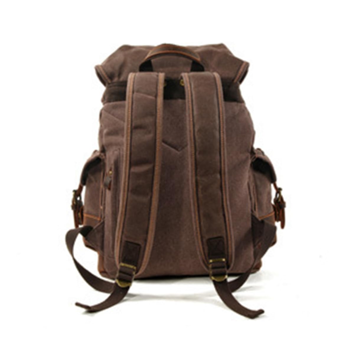 Herren-Rucksack aus gewachstem Segeltuch, Schulterrucksack, Vintage-Bergsteiger-Reisetasche, strapazierfähig, wasserdicht, sehr geräumige Tasche für Reisen, Outdoor, Wochenendrucksack