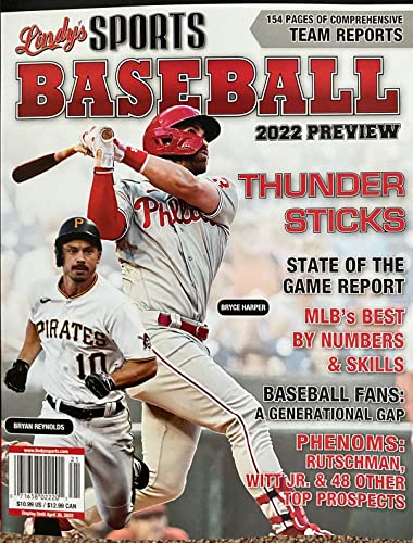 LINDY'S SPORTS BASEBALL MAGAZINE 2022 PREVIEW ----THUNDER STICKS - BRYAN REYNOLDS