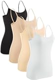 4 Piece Women Camisole Basic Undershirt Adjustable Spaghetti Strap Tank Top