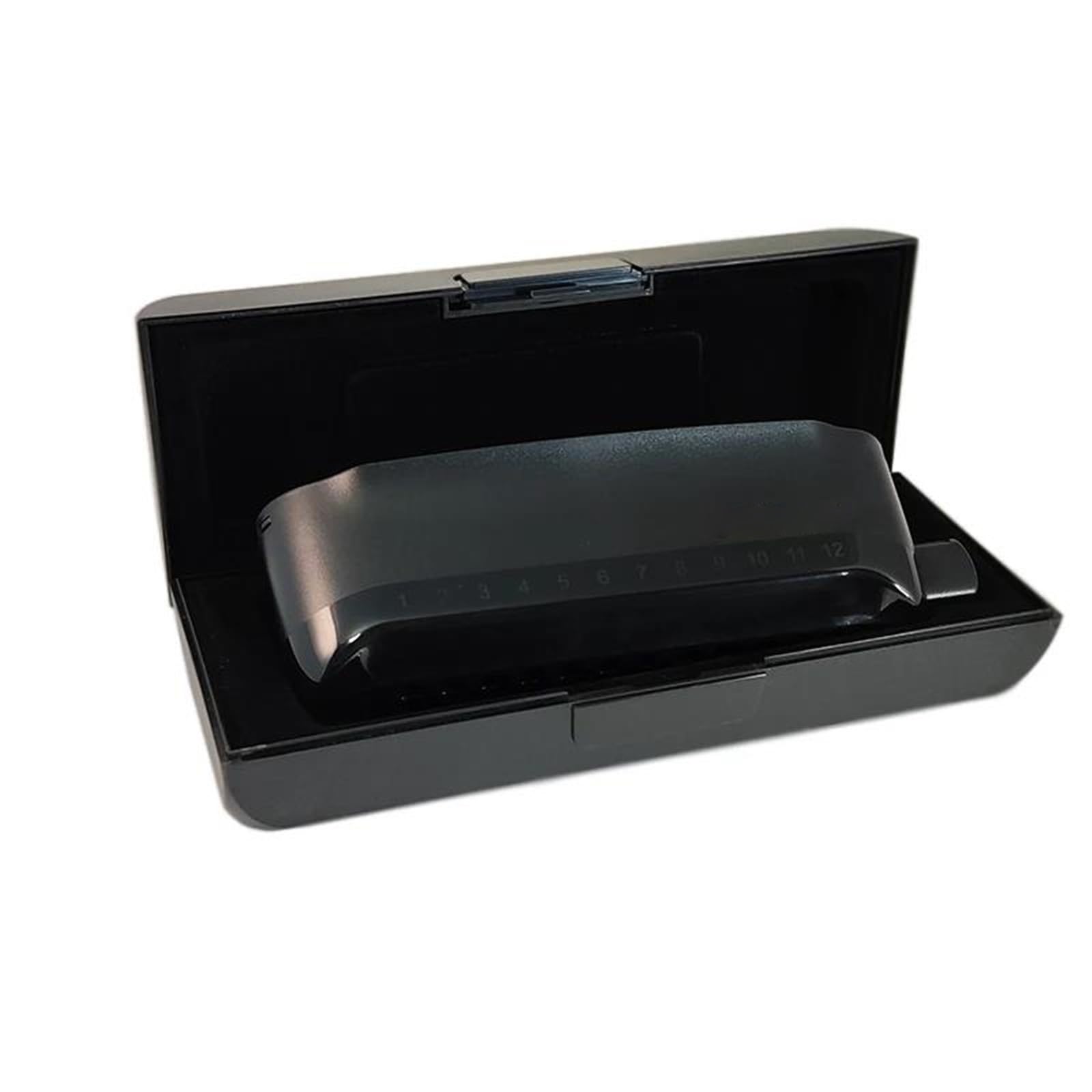 Armonica Cromatica 12 Fori Arpa ABS Pettine Piastra Di Copertura Organetto A Bocca Ance In Ottone Strumenti Musicali Professionali armonica a bocca professionale (Color : Black)
