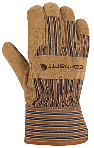 Carhartt Men's Suede Work Glove with Safety Cuff, Brown, Large