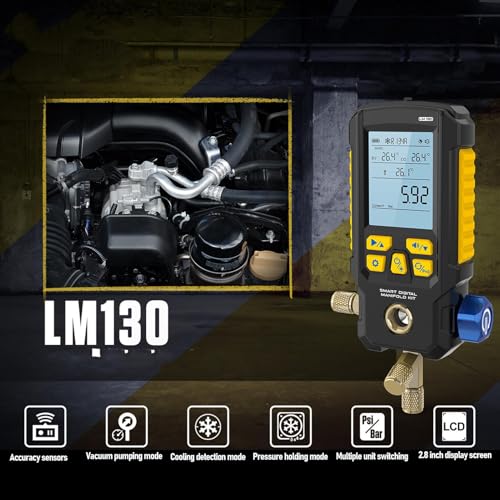 Akozon Cyfrowy Miernik Próżniowy HVAC HVAC Auto Auto Scaloff AC do Naprawy Przenośny Wyświetlacz HD