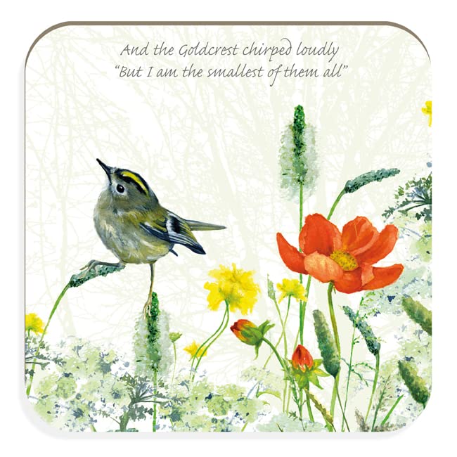 Goldcrest Smallest Of Them All Bird Themed Tuppence A Bag Coaster Gift TBCTR10