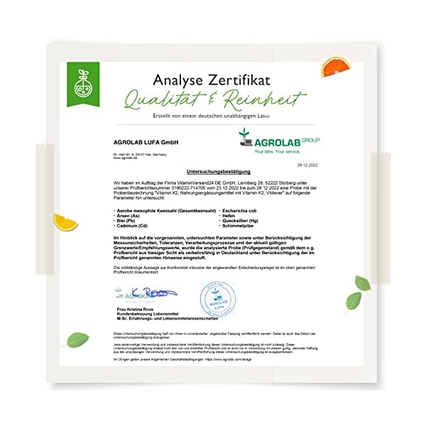 Vitamin K2 MK-7 200µg - 50 ml (1700 Tropfen) - Premium: All-Trans Gehalt >99,7% (K2VITAL® von Kappa) - Ohne Alkohol - Laborgeprüft - Vegan – Bild 7