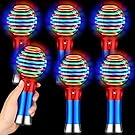 6 Pieces Light up Magic Ball Toy Wand for Boys Flashing LED Wand Light up Toys for Teens Girls Spinner Light Show Spin Sensory Toys for Birthday Party Favor Gifts Classroom Prizes