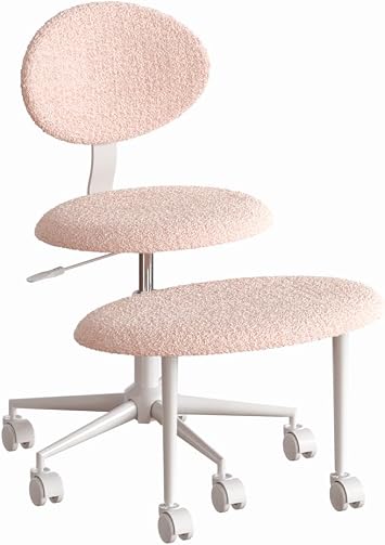 Pinmoco Adjustable Height Ergonomic ADHD Chair, Meditation Chair with Lumbar Support, Home Office Chair, Blush Pink