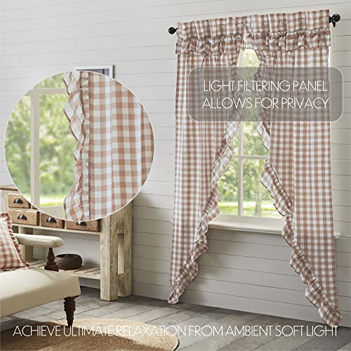 VHC-Brands-Annie-Buffalo-Portabella-Check-Farmhouse-Ruffled-Prairie-Panel-Curtain-Set-84x36x18 VHC Brands Annie Buffalo Portabella Check Farmhouse Ruffled Prairie Panel Curtain Set 84x36x18
