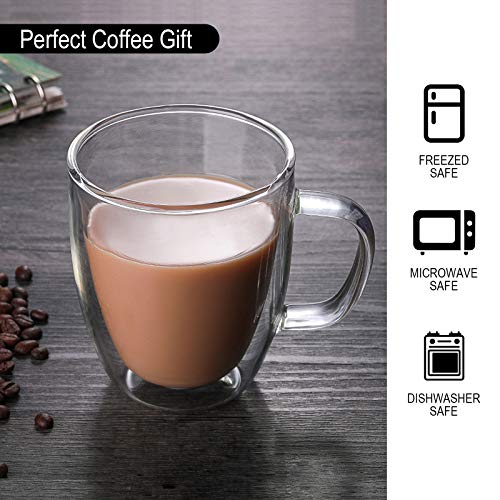 Vaso de vidrio borosilicato doble pared con tapa de bambú 16 oz miniatura 5