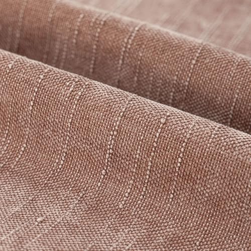 Image of Foindtower Pack of 2 Textured Chenille Throw Decorative Pillow Covers Square Accent Solid Cushion Cover Neutral Farmhouse Pillow Case for Couch Sofa Bedroom Living Room 16x16 Inch,Dusty Pink