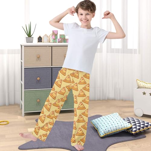 Boy's Pants Yellow Pizza Slices Jogger Pants Elastic Waist Long Bottoms Trousers with Pockets 6-14 Years4