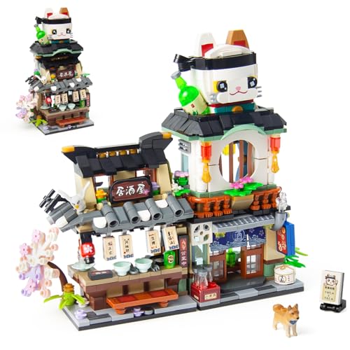 Image of Japanese Street View Mini Building Blocks Building Kit Izakaya Shop Foldable Japanese Mini Brand Store Toy Gift for Adults Boys Girls 6+, Not Compatible with Lgo (789 Pieces)